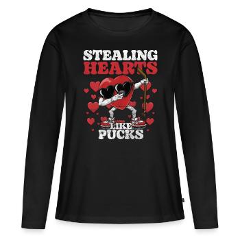 Dabbing Heart Crusher Funny Gentlemen Children Boys - Women's Premium Organic Long Sleeve Shirt - black - Front - Julia (174cm)