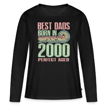 Les meilleurs pères sont nés en 2000, à l’âge de 23 ans, - T-shirt manches longues Premium bio Femme - noir - Devant - Julia (174cm)