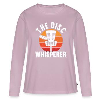 Disc Golf - T-shirt manches longues Premium bio Femme - rose poudré - Devant - Julia (174cm)