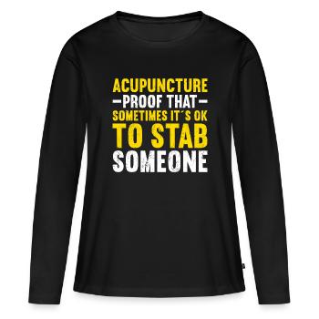 Acupuncture Acupuncteur - T-shirt manches longues Premium bio Femme - noir - Devant - Julia (174cm)