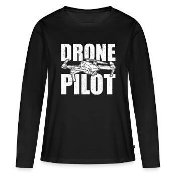 Drone Drones - T-shirt manches longues Premium bio Femme - noir - Devant - Julia (174cm)