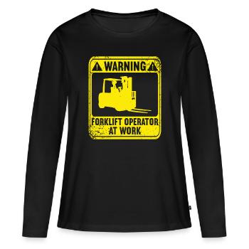Conducteur de chariot élévateur Opérateur de chariot élévateur élévateur - T-shirt manches longues Premium bio Femme - noir - Devant - Julia (174cm)