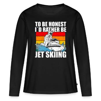 Jet Ski Jet Skiing - T-shirt manches longues Premium bio Femme - noir - Devant - Julia (174cm)