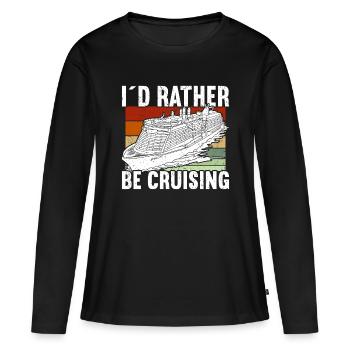 Croisière Croisière Vacances Croisière en famille - T-shirt manches longues Premium bio Femme - noir - Devant - Julia (174cm)