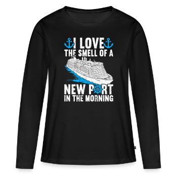 Croisière Croisière Vacances Croisière en famille - T-shirt manches longues Premium bio Femme - noir - Devant - Julia (174cm)