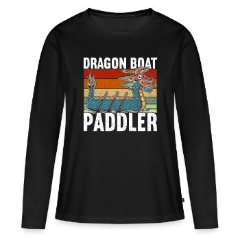 Drachenboot - Frauen Premium Bio Langarmshirt - Schwarz - Vorne - Julia (174cm)