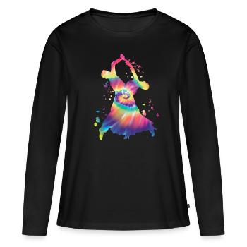 Danse de salon Valse viennoise - T-shirt manches longues Premium bio Femme - noir - Devant - Julia (174cm)