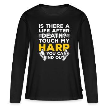Harpes harpes - T-shirt manches longues Premium bio Femme - noir - Devant - Julia (174cm)