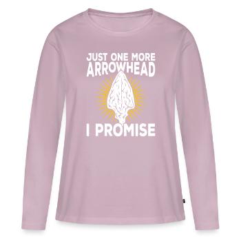 Pfeilspitzenjagd Pfeilspitzen Feuersteinknapping - Frauen Premium Bio Langarmshirt - Altrosa - Vorne - Julia (174cm)