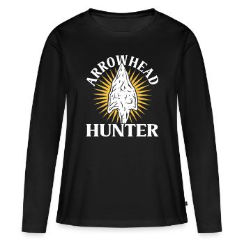 Chasse à la pointe de flèche - T-shirt manches longues Premium bio Femme - noir - Devant - Julia (174cm)