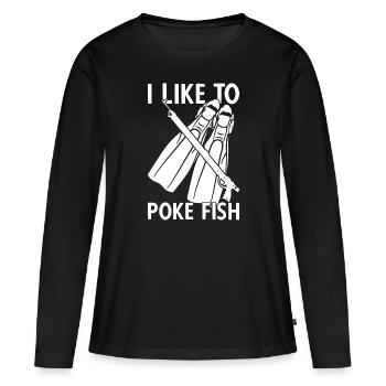 Spearfishing Spearfisher Spear Fisher - Women's Premium Organic Long Sleeve Shirt - black - Front - Julia (174cm)