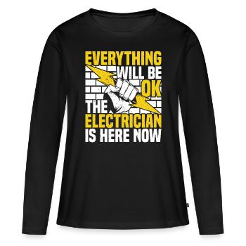 Électriciens électriciens - T-shirt manches longues Premium bio Femme - noir - Devant - Julia (174cm)