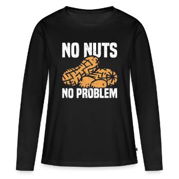 Peanut Allergy Nut Allergy - Women's Premium Organic Long Sleeve Shirt - black - Front - Julia (174cm)