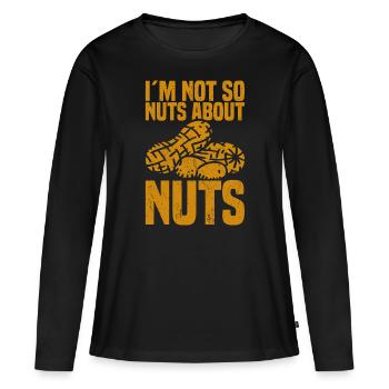 Peanut Allergy Nut Allergy - Women's Premium Organic Long Sleeve Shirt - black - Front - Julia (174cm)