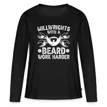 Mécanicien de chantier Mécaniciens de chantier - T-shirt manches longues Premium bio Femme - noir - Devant - Julia (174cm)