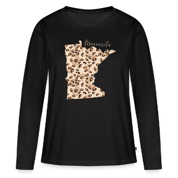 État du léopard du Minnesota Minnesota - T-shirt manches longues Premium bio Femme - noir - Devant - Julia (174cm)
