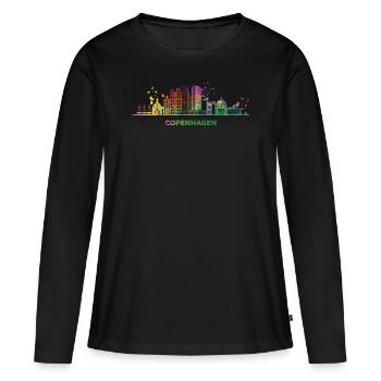 Ligne d’horizon de Copenhague Copenhague - T-shirt manches longues Premium bio Femme - noir - Devant - Julia (174cm)