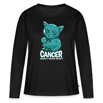 Krebs Schlägt Nicht Auf Gebärmutterhalskrebs - Frauen Premium Bio Langarmshirt - Schwarz - Vorne - Julia (174cm)