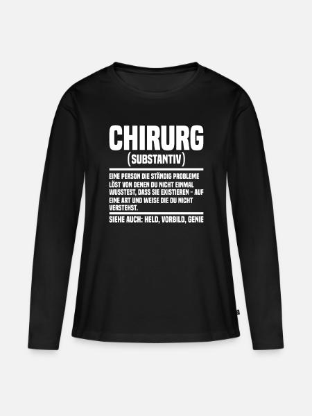 Chirurg Chirurgie - Frauen Premium Bio Langarmshirt - Schwarz