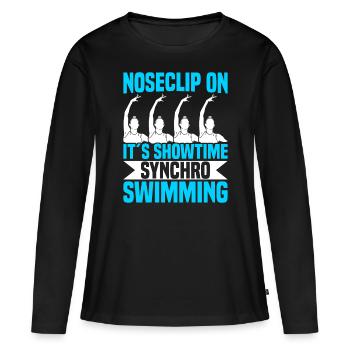 Synchronschwimmen - Frauen Premium Bio Langarmshirt - Schwarz - Vorne - Julia (174cm)