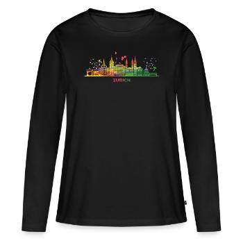 Zuricher Skyline Zurich - Women's Premium Organic Long Sleeve Shirt - black - Front - Julia (174cm)