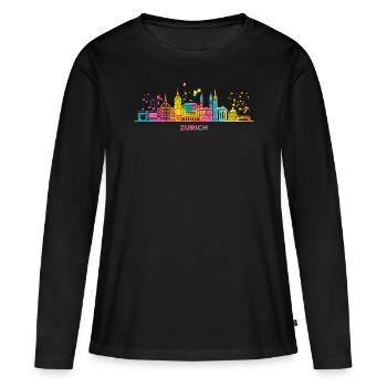 Zuricher Skyline Zurich - Women's Premium Organic Long Sleeve Shirt - black - Front - Julia (174cm)