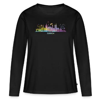 Zuricher Skyline Zurich - Women's Premium Organic Long Sleeve Shirt - black - Front - Julia (174cm)