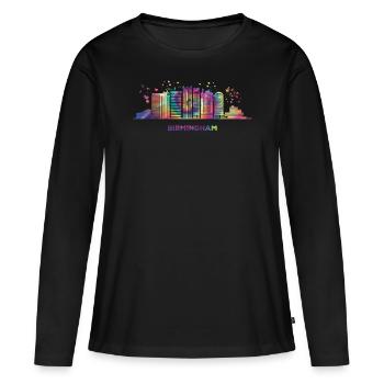 Birminghamer Skyline Birmingham - T-shirt manches longues Premium bio Femme - noir - Devant - Julia (174cm)