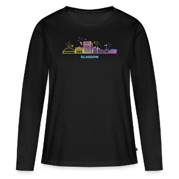 Glasgow Skyline Cityscape Glasgow - T-shirt manches longues Premium bio Femme - noir - Devant - Julia (174cm)
