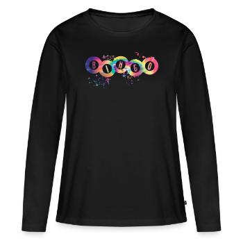 Bingo Bälle Farbsprotzer Frauen Männer Bingo - Frauen Premium Bio Langarmshirt - Schwarz - Vorne - Julia (174cm)