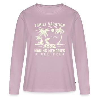 Summer holidays with the family Creating memories - Women's Premium Organic Long Sleeve Shirt - dusky pink - Front - Julia (174cm)