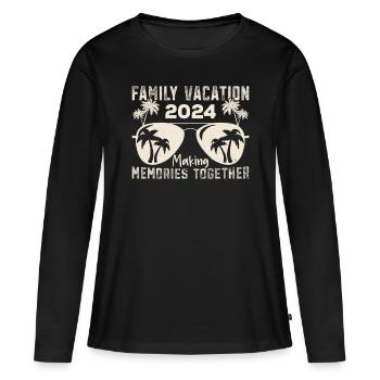 Sommerurlaub Familienurlaub - Frauen Premium Bio Langarmshirt - Schwarz - Vorne - Julia (174cm)