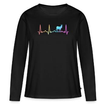 Âne âne mulet mulet mulet - T-shirt manches longues Premium bio Femme - noir - Devant - Julia (174cm)