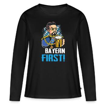 État libre de Bavière Bavarois - T-shirt manches longues Premium bio Femme - noir - Devant - Julia (174cm)