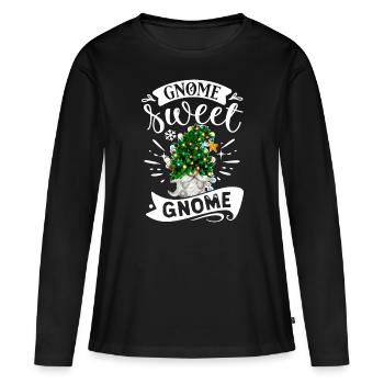 Gnomies de Noël Gnome Doux Gnome Gnome de Noël Gnome - T-shirt manches longues Premium bio Femme - noir - Devant - Julia (174cm)