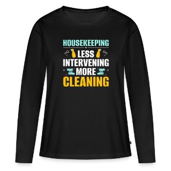 Week of Appreciation for Housekeeping - Women's Premium Organic Long Sleeve Shirt - black - Front - Julia (174cm)