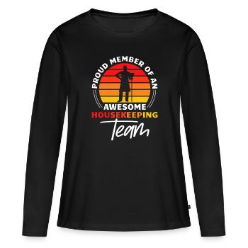 Week of Appreciation for Housekeeping - Women's Premium Organic Long Sleeve Shirt - black - Front - Julia (174cm)