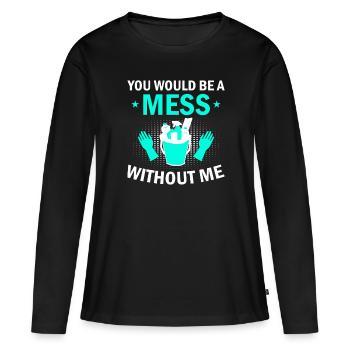 Week of Appreciation for Housekeeping - Women's Premium Organic Long Sleeve Shirt - black - Front - Julia (174cm)