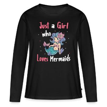 Mermaid Fable Mermaids Conte de fées - T-shirt manches longues Premium bio Femme - noir - Devant - Julia (174cm)