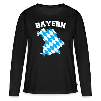Land libre de Bavière Bavière - T-shirt manches longues Premium bio Femme - noir - Devant - Julia (174cm)