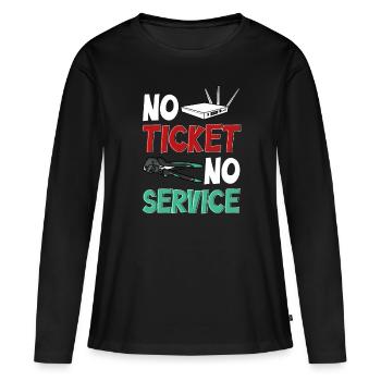 Administrateur réseau Administrateur système Réseau - T-shirt manches longues Premium bio Femme - noir - Devant - Julia (174cm)