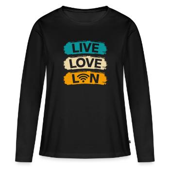 Administrateur réseau Administrateur système Réseau - T-shirt manches longues Premium bio Femme - noir - Devant - Julia (174cm)