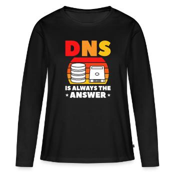Administrateur réseau Administrateur système Réseau - T-shirt manches longues Premium bio Femme - noir - Devant - Julia (174cm)