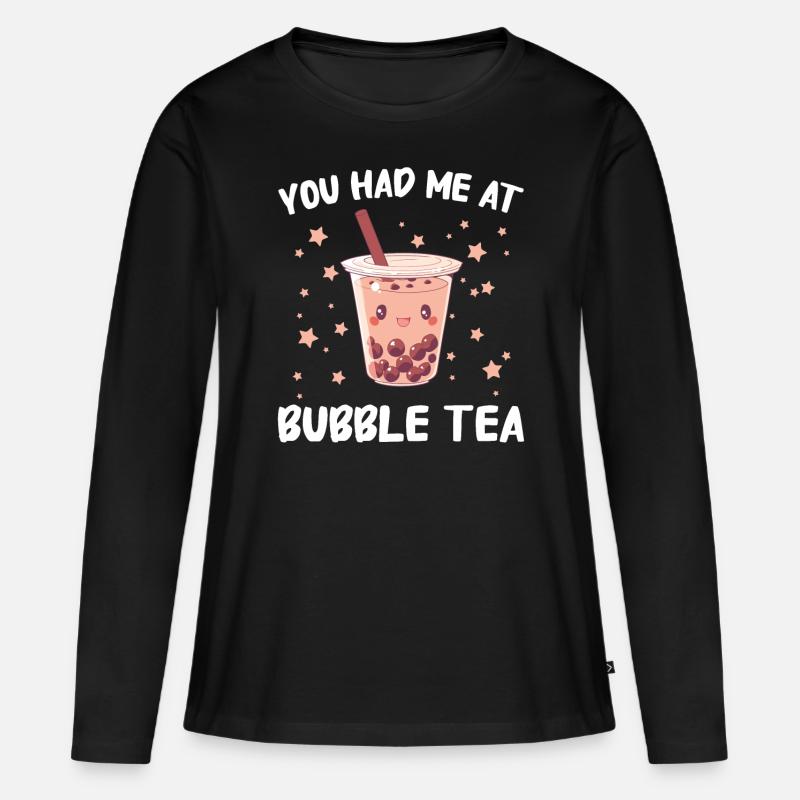 Bubble Tea Boba Tea Bubble Boba Tea - Frauen Premium Bio Langarmshirt - Schwarz