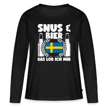 Snus Tabak Kautabak - Frauen Premium Bio Langarmshirt - Schwarz - Vorne - Julia (174cm)