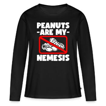 Peanut Allergy Nut Allergy - Women's Premium Organic Long Sleeve Shirt - black - Front - Julia (174cm)