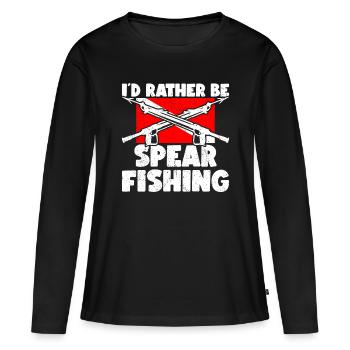 Spearfishing Spearfisher Spear Fisher - Women's Premium Organic Long Sleeve Shirt - black - Front - Julia (174cm)