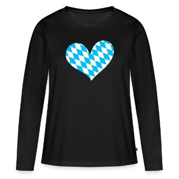 Land libre de Bavière Bavière - T-shirt manches longues Premium bio Femme - noir - Devant - Julia (174cm)