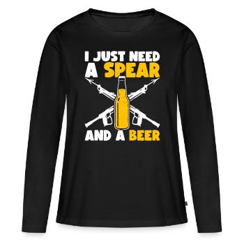 Spearfishing Spearfisher Spear Fisher - Women's Premium Organic Long Sleeve Shirt - black - Front - Julia (174cm)