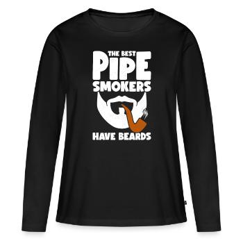 Pipe Pipe à fumer - T-shirt manches longues Premium bio Femme - noir - Devant - Julia (174cm)